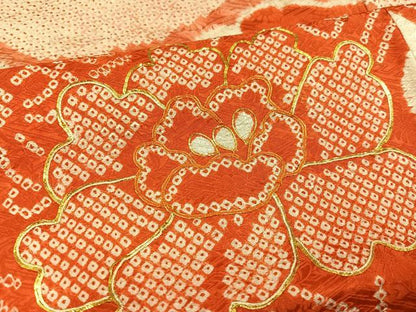 平和屋着物●豪華振袖 駒刺繍 絞り 花尽くし 正絹 逸品 AABD7007ph