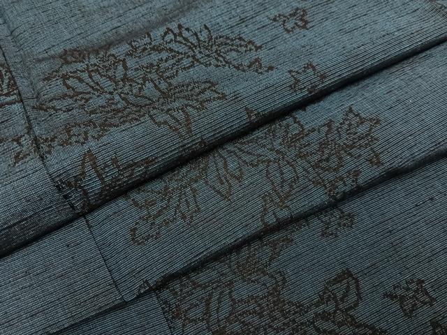 平和屋着物●結城紬　花尽くし　正絹　逸品　AABD7022ph
