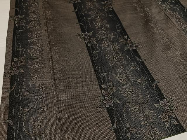 平和屋着物●本場大島紬　カタス7マルキ　草花間道　正絹　逸品　AABD7031ph