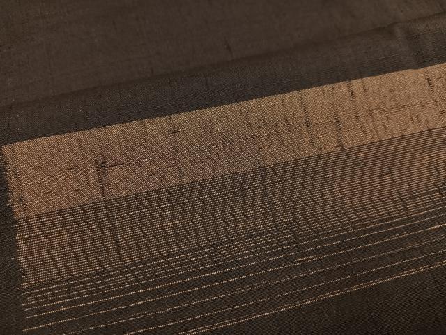 平和屋着物●上質な紬 段違い文 正絹 逸品 AABD7037ph