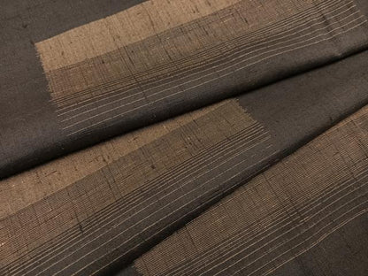 平和屋着物●上質な紬 段違い文 正絹 逸品 AABD7037ph