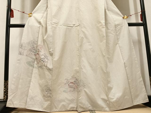 平和屋着物●本場大島紬　染大島　訪問着　風景草木文　暈し染め　正絹　逸品　AABD7038ph