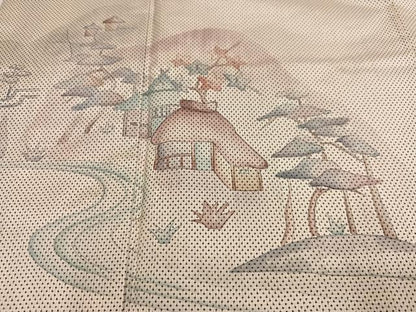 平和屋着物●本場大島紬　染大島　訪問着　風景草木文　暈し染め　正絹　逸品　AABD7038ph