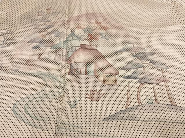 平和屋着物●本場大島紬　染大島　訪問着　風景草木文　暈し染め　正絹　逸品　AABD7038ph