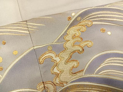 平和屋着物●創業460年・千總　色留袖　駒刺繍　竹屋町刺繍　立波文　金彩　正絹　逸品　AABH4562ck