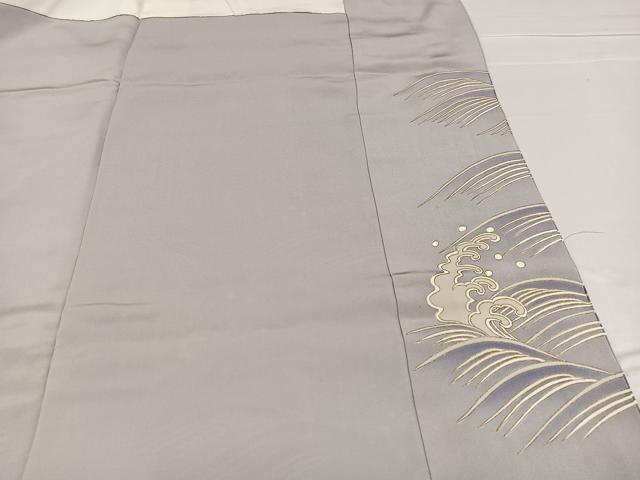 平和屋着物●創業460年・千總　色留袖　駒刺繍　竹屋町刺繍　立波文　金彩　正絹　逸品　AABH4562ck