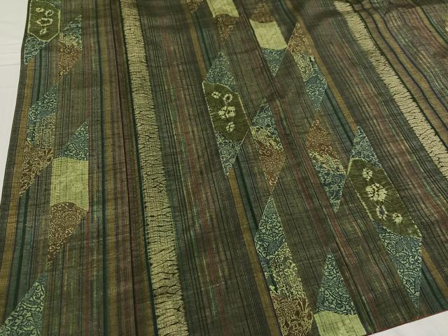 平和屋着物○伝統工芸士 七代目 吉澤与市 紬 絞り 間道