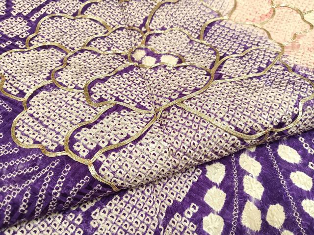 平和屋着物○豪華振袖 駒刺繍 絞り 草花文 暈し染め やまと誂