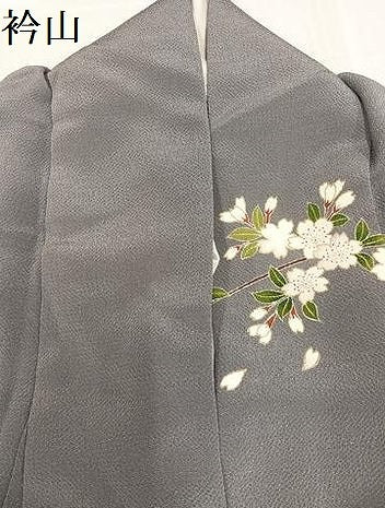 平和屋着物●訪問着 友禅 駒刺繍 枝桜 暈し染め 金彩 鬼しぼ縮緬 正絹 逸品 AABD7070ph