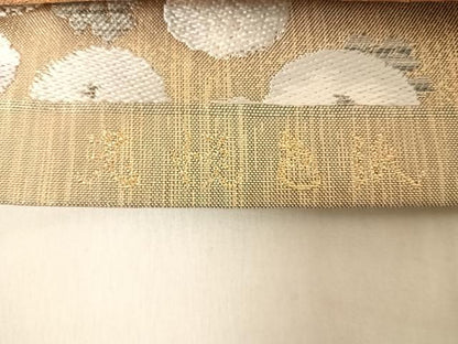 平和屋着物◎六通柄袋帯　色紙花文　金糸　正絹　逸品　AABD7097yx