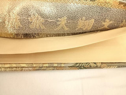 平和屋着物◎六通柄袋帯 琳派天翔文様 金糸 正絹 逸品 AABD7117yx