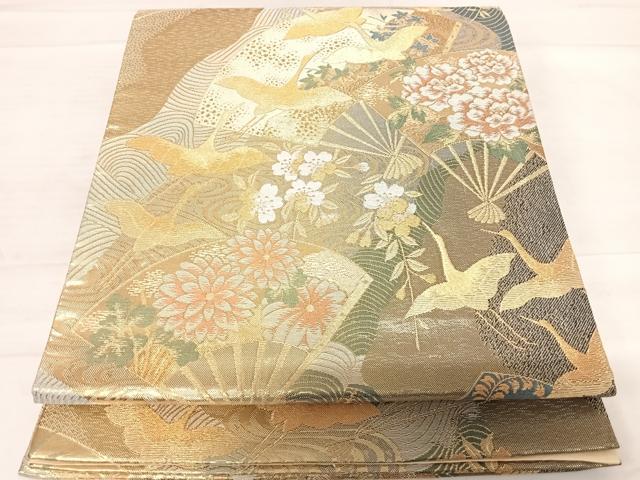 平和屋着物◎六通柄袋帯 琳派天翔文様 金糸 正絹 逸品 AABD7117yx