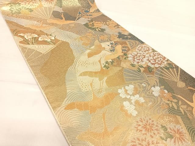平和屋着物◎六通柄袋帯 琳派天翔文様 金糸 正絹 逸品 AABD7117yx