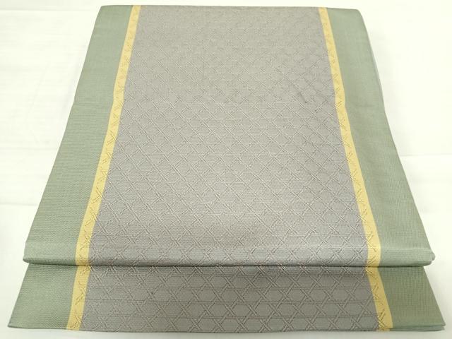 平和屋着物◎全通柄袋帯 籠目間道 金糸 正絹 逸品 AABD7124yx