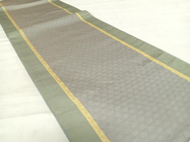 平和屋着物◎全通柄袋帯 籠目間道 金糸 正絹 逸品 AABD7124yx