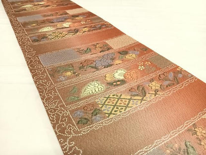 平和屋着物◎六通柄袋帯　纈幡織　辻が花　正絹　逸品　AABD7141yx