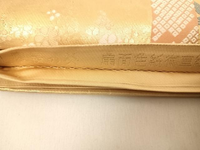 平和屋着物◎六通柄袋帯　唐織　桃山慶長の美　扇面色紙御車紋　金糸　正絹　逸品　AABD7144yx