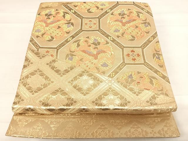 平和屋着物◎六通柄袋帯 金彩正倉院 金糸 正絹 逸品 AABD7162yx