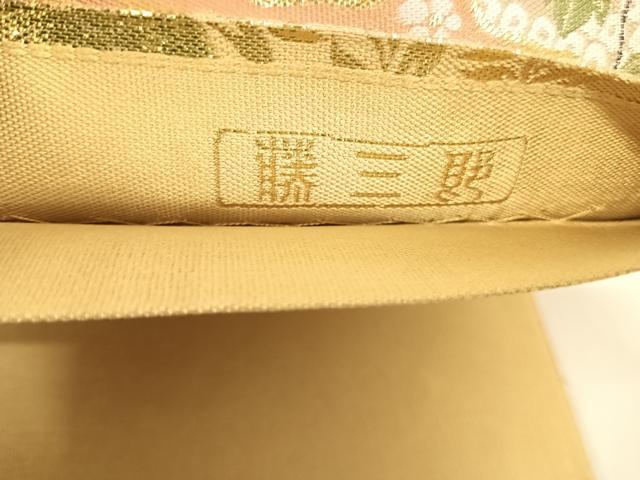 平和屋着物◎伝統工芸士 平田藤三郎 六通柄袋帯 道長屏風花文 金糸 正絹 逸品 AABD7170yx