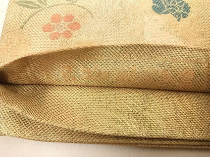 平和屋着物◎佐賀錦 六通柄袋帯 名物裂詩集 金糸 正絹 逸品 AABD7178yx