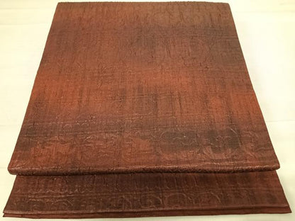 平和屋着物◎全通柄袋帯　ふくれ織　壁画文　正絹　逸品　AABD7208yx