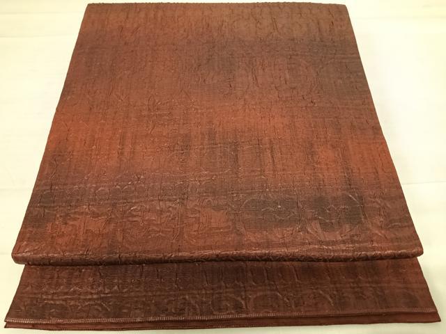 平和屋着物◎全通柄袋帯　ふくれ織　壁画文　正絹　逸品　AABD7208yx