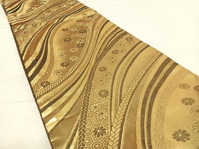 佐賀錦　　優しい色合いの袋帯　　彩飾招宴紋 正絹別織：佐賀錦」 彩宴 煌びやかで豪華な 几帳 花模様 吉祥文様 高級