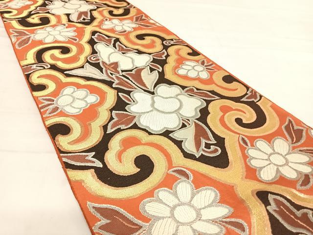 平和屋着物◎六通柄袋帯　渡来裂　金銀糸　正絹　逸品　AABD7233yx