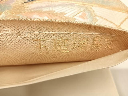 平和屋着物◎六通柄袋帯　唐織　玉庭瑞鳥文　金糸　正絹　逸品　AABD7260yx