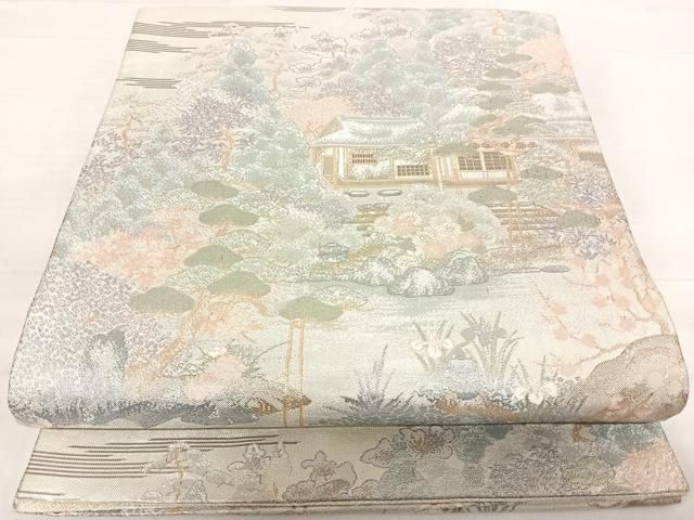 平和屋着物◎佐賀錦　六通柄袋帯　京百景　勧修寺　プラチナ箔　正絹　逸品　AABD7267yx