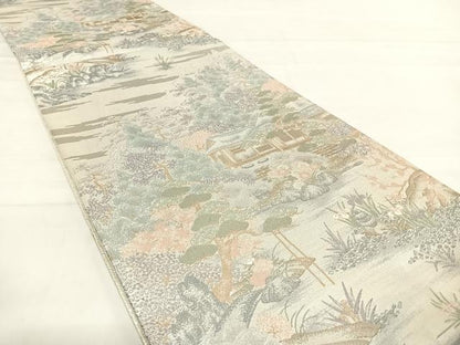 平和屋着物◎佐賀錦　六通柄袋帯　京百景　勧修寺　プラチナ箔　正絹　逸品　AABD7267yx