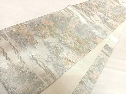 平和屋着物◎佐賀錦　六通柄袋帯　京百景　勧修寺　プラチナ箔　正絹　逸品　AABD7267yx