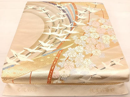 平和屋着物◎六通柄袋帯　唐織　統美彩華錦　光悦彩箔　正絹　逸品　AABD7272yx