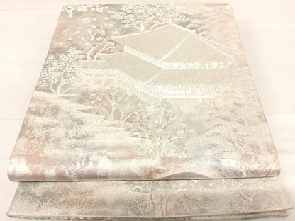 平和屋着物◎六通柄袋帯 大和東大寺 二重引箔 正絹 逸品 AABD7298yx