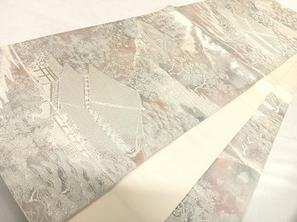平和屋着物◎六通柄袋帯 大和東大寺 二重引箔 正絹 逸品 AABD7298yx