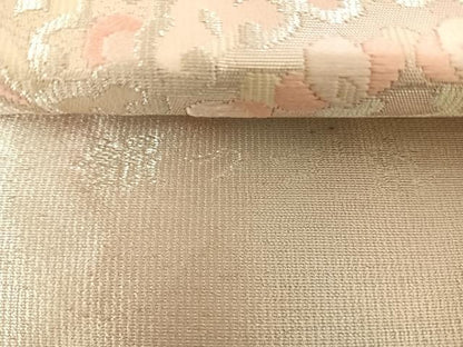 平和屋着物◎西陣 六通柄袋帯 唐織 銀つづれ 扇面花文 金銀糸 正絹 逸品 AABD7304yx