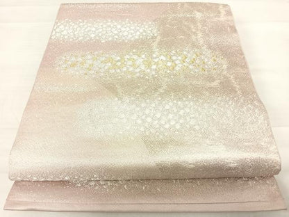 平和屋着物◎六通柄袋帯 箔散らし文様 金銀糸 正絹 逸品 AABD7315yx