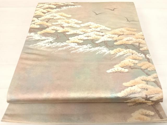 平和屋着物◎六通柄袋帯 慶祥錦文 彩金銀三重手引箔 正絹 逸品 AABD7325yx