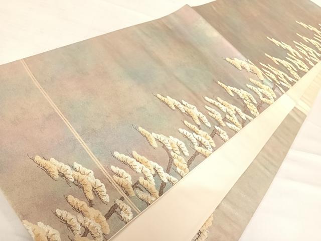 平和屋着物◎六通柄袋帯 慶祥錦文 彩金銀三重手引箔 正絹 逸品 AABD7325yx
