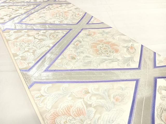 平和屋着物◎六通柄袋帯 唐織 更紗花文 金銀糸 正絹 逸品 AABD7328yx