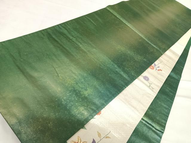 平和屋着物◎六通柄袋帯 霞文 引箔 正絹 逸品 AABD7331yx