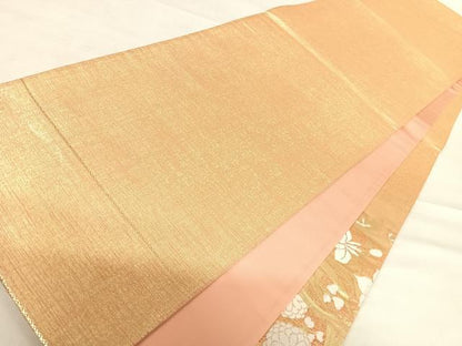 平和屋着物◎太鼓柄袋帯 花丸文 金糸 正絹 逸品 AABD7350yx
