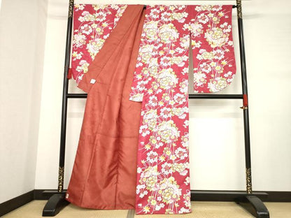 平和屋着物●小振袖　二尺袖　花毬文　金彩　洗える着物　AABD7362ck
