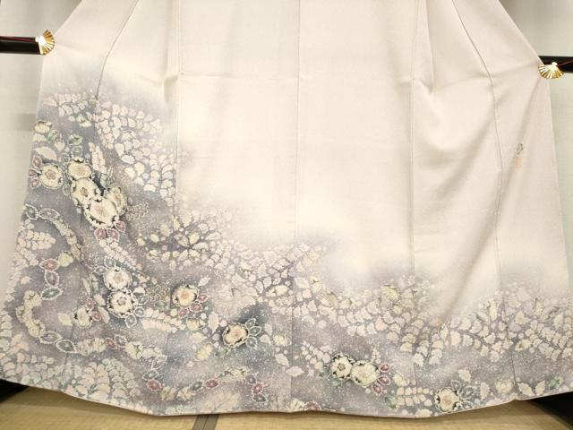 平和屋着物●越後十日町の一流染匠　桐屋・翠山工房　訪問着　絞り　辻が花　舞花文　暈し染め　正絹　逸品　AABD7380ck