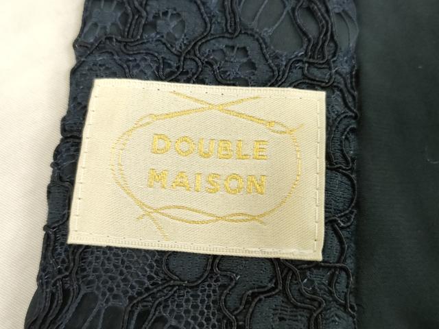 平和屋着物●DOUBLE MAISON　色無地　総レース　飾花文　藍鉄色　ロング丈　AABD7383ck
