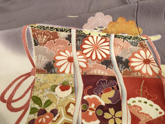 平和屋着物●お引きずり・お引き摺り・訪問着 和装 結婚式 舞妓 芸妓 芸者 衣装 几帳貝桶花文 鶴 暈し染め 正絹 逸品 AABD7388ck