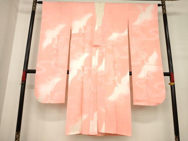 平和屋着物●十日町老舗ブランド　吉澤友禅　吾妻徳穂　振袖・長襦袢(袷)セット　駒刺繍　御所車吉祥花文　金彩　正絹　逸品　AABD7439ck