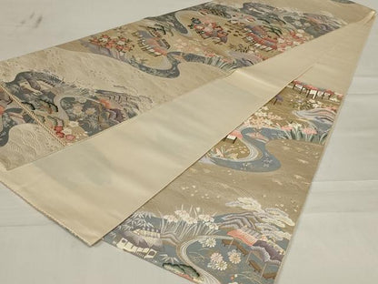 平和屋着物◎六通柄袋帯　唐織　九百錦　千寿里錦繍文　金糸　正絹　逸品　AABD7460ou
