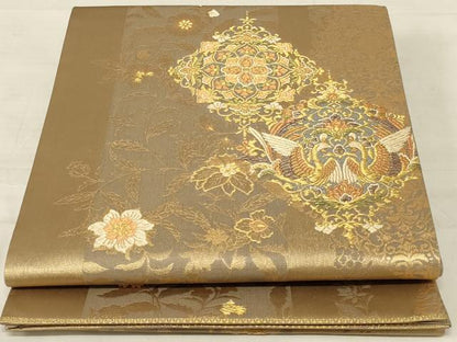 平和屋着物◎六通柄袋帯　美しき憧れ　金糸　正絹　逸品　AABD7474ou