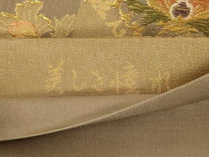 平和屋着物◎六通柄袋帯　美しき憧れ　金糸　正絹　逸品　AABD7474ou
